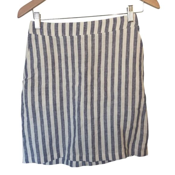 Boden Dresses & Skirts - Boden Linen Striped Skirt Navy Womens 2P